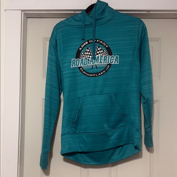 J. America Tops - J. America Vibrant Teal Road America Hoodie